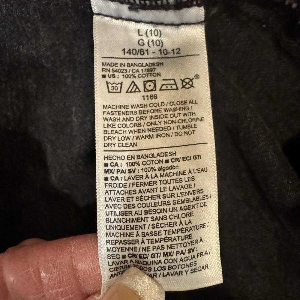 Old Navy Studded Black Denim Button Up‎ Dress Girls 10 NEW